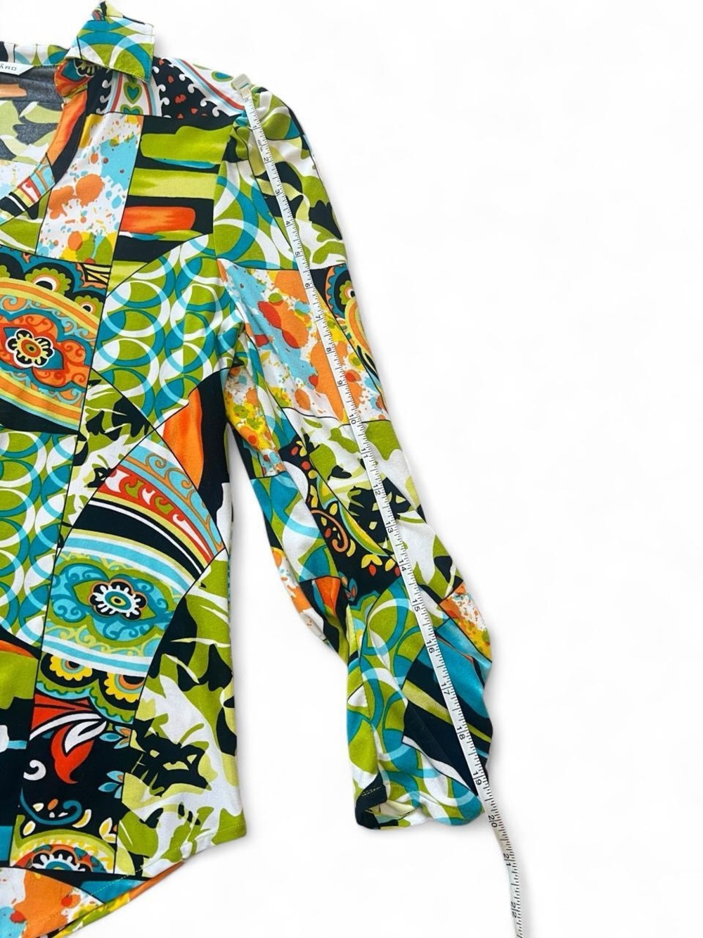 Peter Nygård Multi-colored Blouse with Ruffled Sleeves - Picture 5 of 6